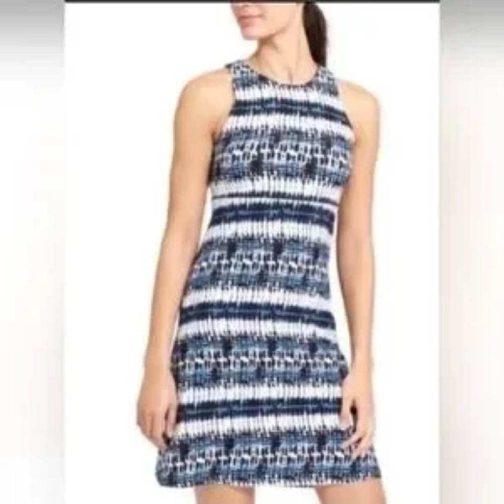 Athleta Santorini Tie Dye Blue and White Sleeveless Dress